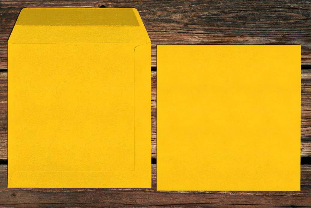 Versandtaschen 170x170 mm Nassklebend Butterblumengelb 120 g/qm